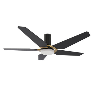 Ventilateur de plafond intelligent Woodrow de 48 pouces avec télécommande, ensemble d'éclairage inclus, fonctionne avec l'assistant Google, Amazon Alexa et les raccourcis Siri.