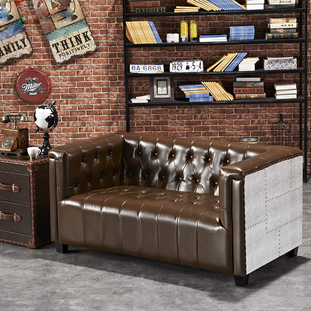 Image showcasing Industrial Style Sofa French Industrial Style Aluminum Skin Sofa ...