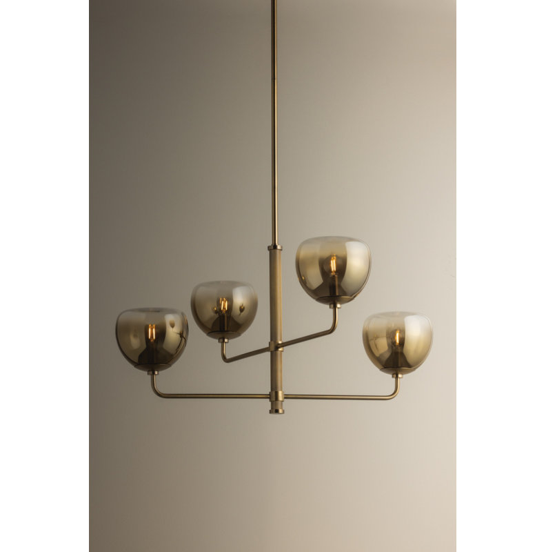 Troy Lighting August Chandelier in Patina Brass, 38.5" H x 59" W x 59" D, 4 Lights
