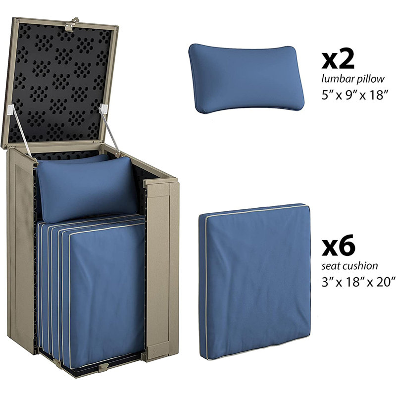 ColorLife 20.5'' W 45 Gallons Water Resistant Polypropylene Lockable Deck Box, Tan