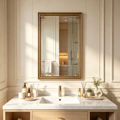 Contemporary Gold Bathroom Vanity Mirror