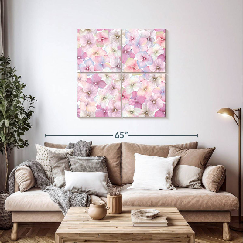Harnek Gradient Pink Hydrangeas, 38" H x 38" W