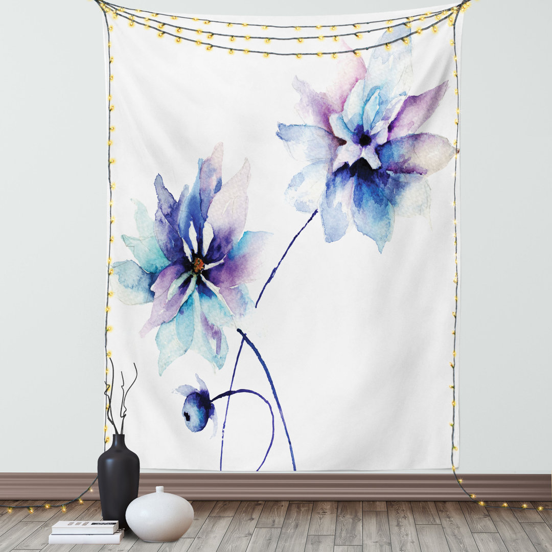 Wandbehang Flora Zeichnung Soft Spring Farben Retro Style Floral