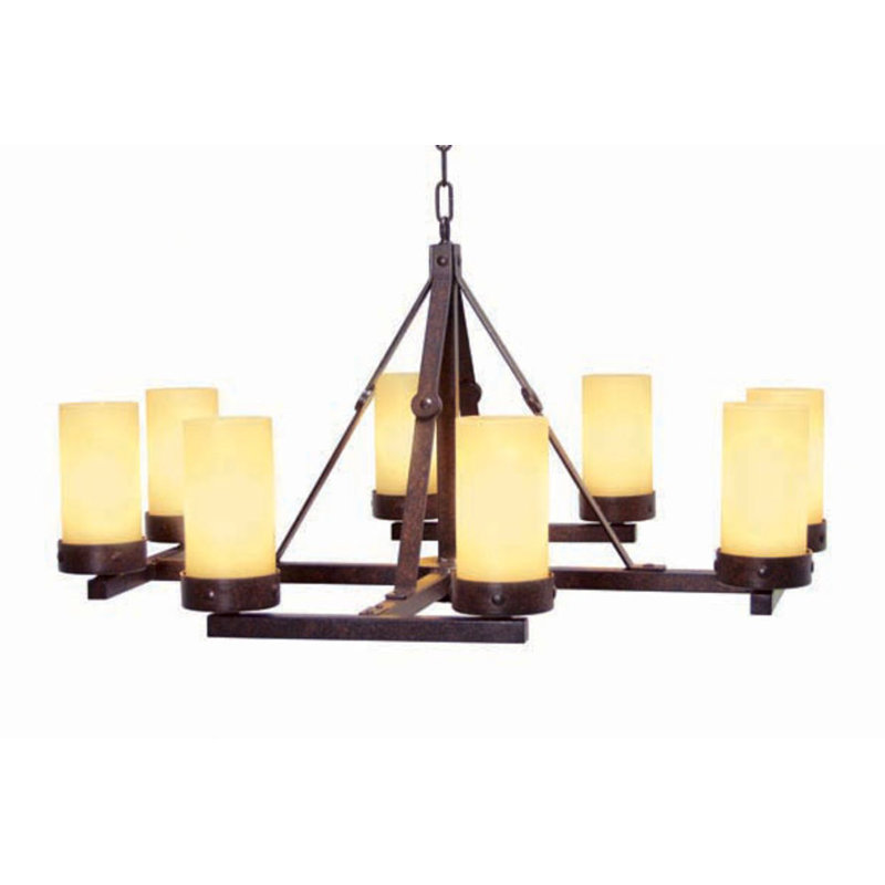Lustre 8 lumières à abat-jour Parker, Cameo Premium