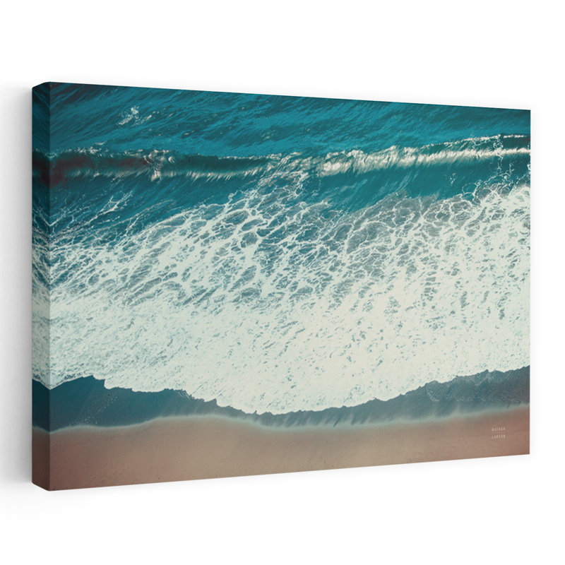 Après-midi pacifique I bleu côtier blanc plage brun, H 24 po x l 16 po