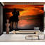 Murale pelez et collez de qualité supérieure - Silhouette coucher de soleil cowboy-339510838