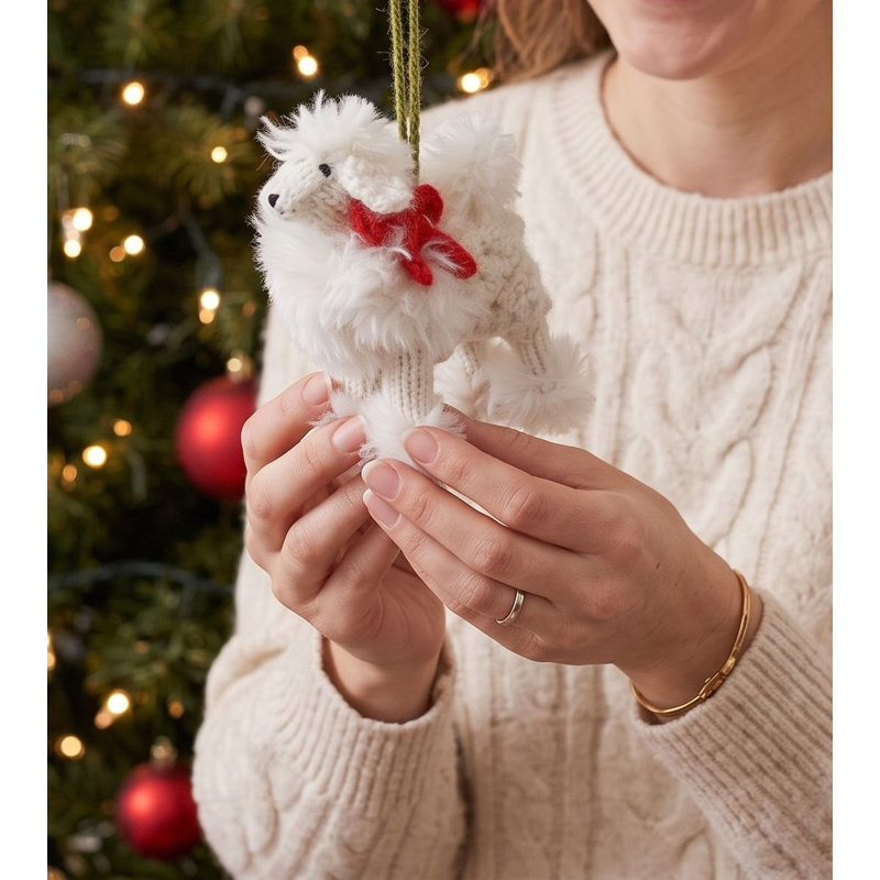 Arcadia Home Poodle Hand-Knit Ornament