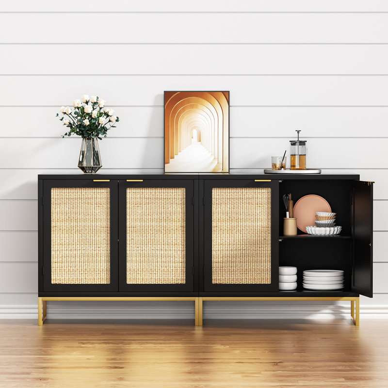 Geneva 2-door Accent Cabinet Sideboard Storage Cabinet, Black