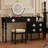 French Vintage Black Makeup Table Dresser