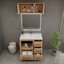 Meuble-lavabo autoportant de 36 po avec lavabo en acrylique renforcé Victoria (côté droit) et armoire supérieure Victoria-100853499