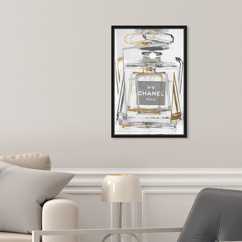 Infinite Glam Light Grey - impression sur toile, H 54 po x l 36 po, Toile encadrée, Noir
