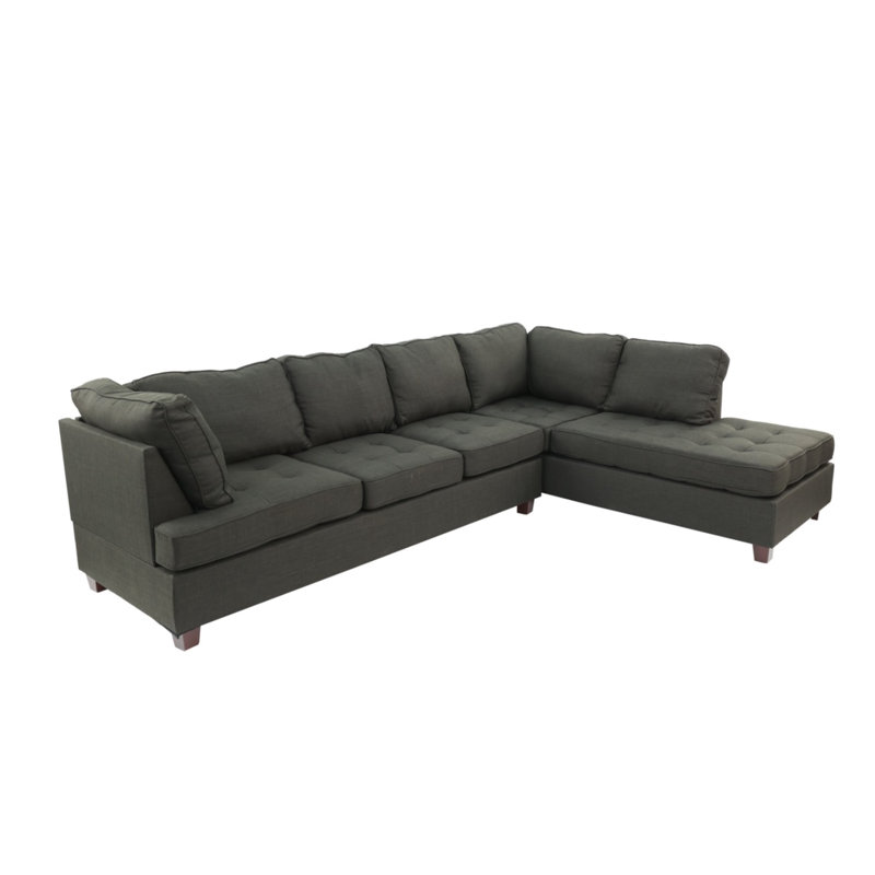 Ensemble modulaire 2 pièces Panella, Tissu cendré noir Dorris