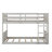 Low Bunk Beds Twin Over Twin For Kids, Wood Bunk Bed For Juniors/Boys/Girls With Full Guardrails & Ladder, Panelled Headboard & Footboard