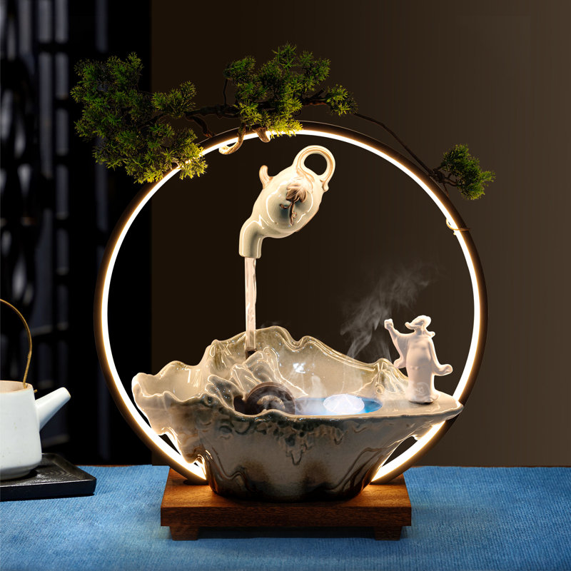 Fontaine de table d'intérieur avec lumière Nashyla