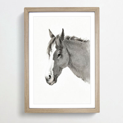 Head of the Horse by Jean Bernard - Picture Frame Drawing Print on MDF