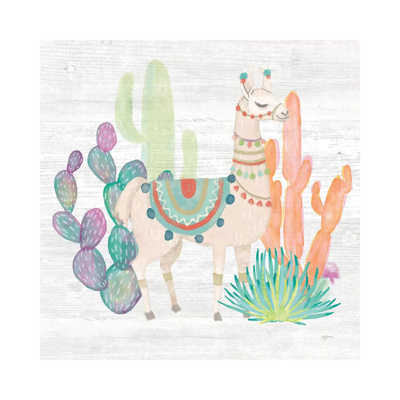 Lovely Llamas II by Mary Urban - Wrapped Canvas Painting, 30.48 cm H x 30.48 cm W