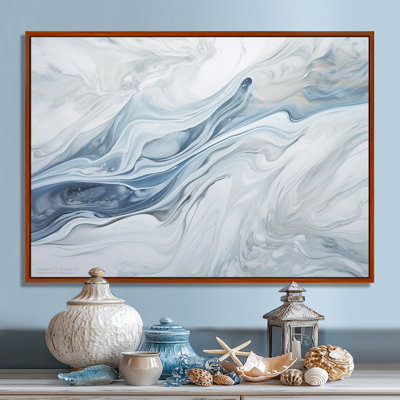 Grey And Blue Glacier Charm Liquid Art - Glacier Wall Art
