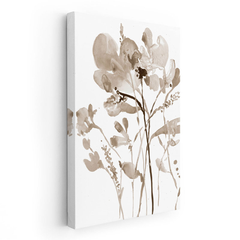 Neutral Floral Overlay I - reproduction d'art sur toile, H 30 po x l 20 po