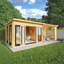 23ft x 10ft Studio Pent Log Cabin With Slatted Area With UPVC Windows & Doors (44mm)-105863346