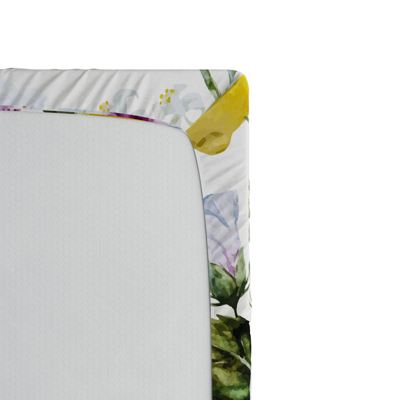 Microfiber Floral Fitted Sheet, Full Fitted Sheet