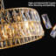 Lustre - tambour en cristal moderne à finition dorée 18 po, luminaire suspendu 6 lumières, cadre en métal-1644324084