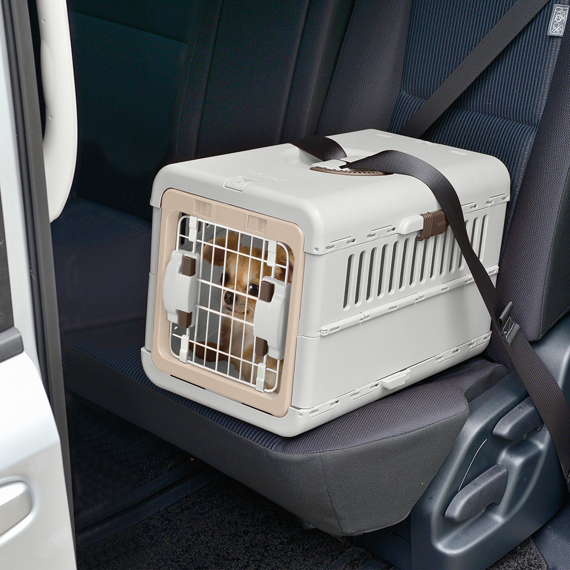 Sportpet Designs Travel Cat Carrier Front Door Plastic Collapsible, Large