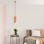 Elegant Adjustable Chandelier, Metal Body, 11.8 x 10.0 inches (Base Plate) | Height: 14.6 - 44.9 inches | Ø3.1 inches Socket for E27 Bulb (Max 40W) | Stylish Orange Finish, Perfect for Dining Rooms & Living Spaces-1625431197-1625431194
