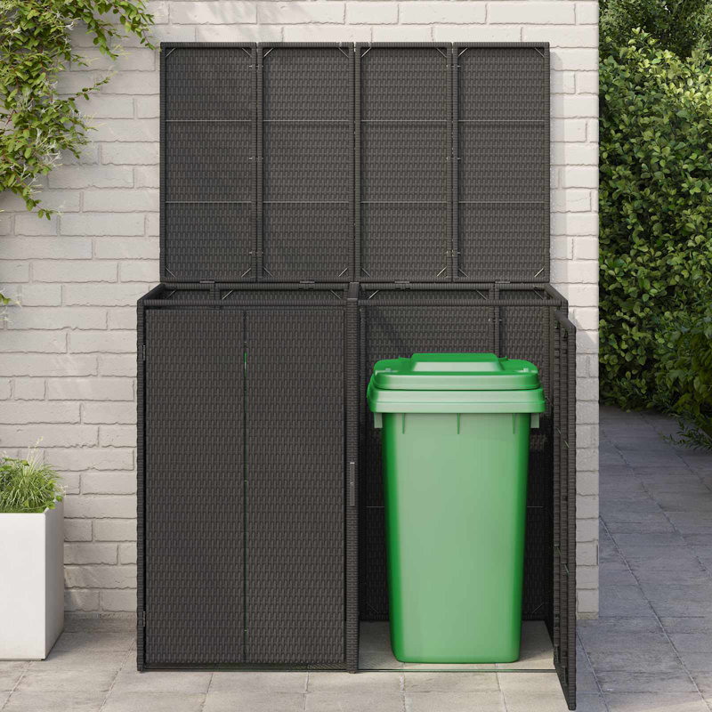 Polyethylene Double Bin Store, Black