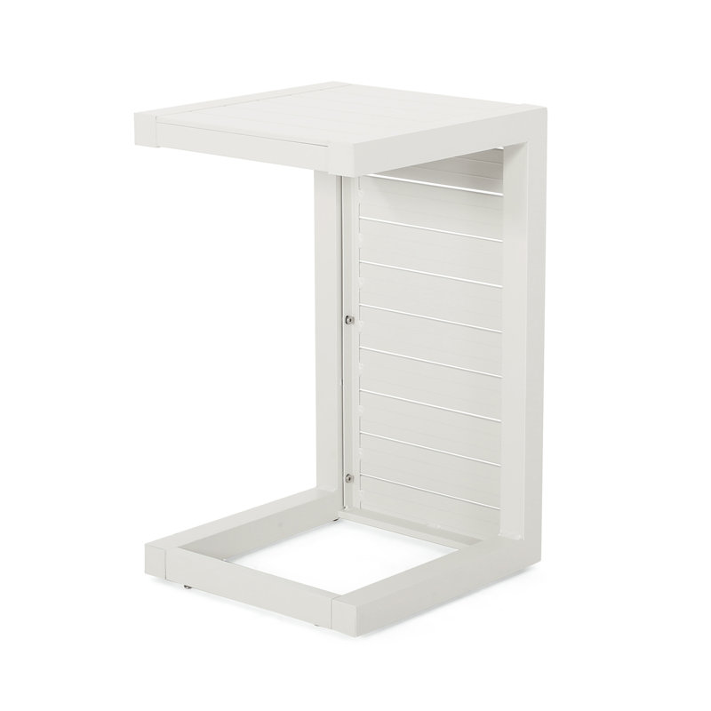 C-Shaped Table, White