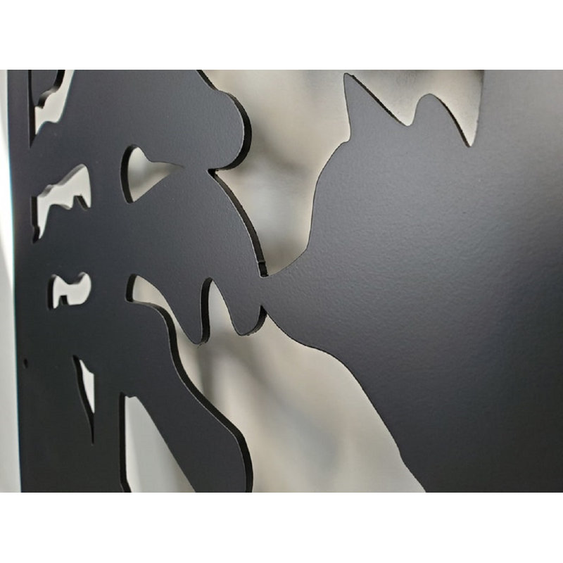 Panneau d'intimité en aluminium découpé au laser Modern, Noir mat, L 48 po x H 48 po