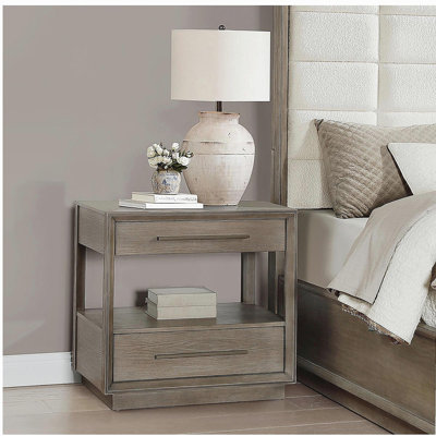 Prescott Taupe Oak 2-drawers Nightstand