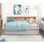Lit de jour gris clair 1Pc avec bibliothèque gigogne escamotable