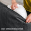 Canapé 4 places imperméable en chenille avec deux poufs amovibles-548704456