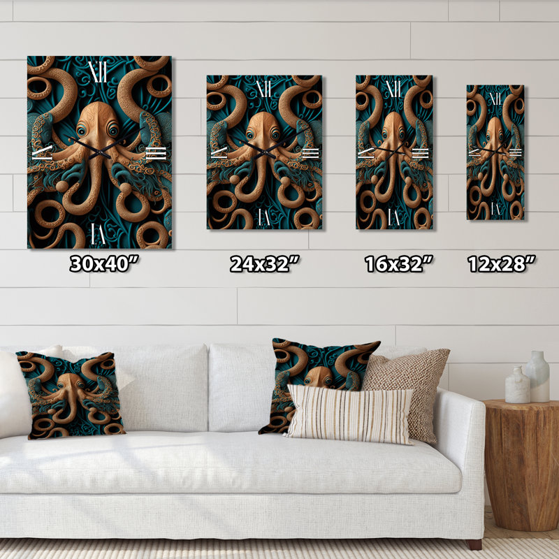 Horloges murales Jerricha - Animal Octopus, Grand