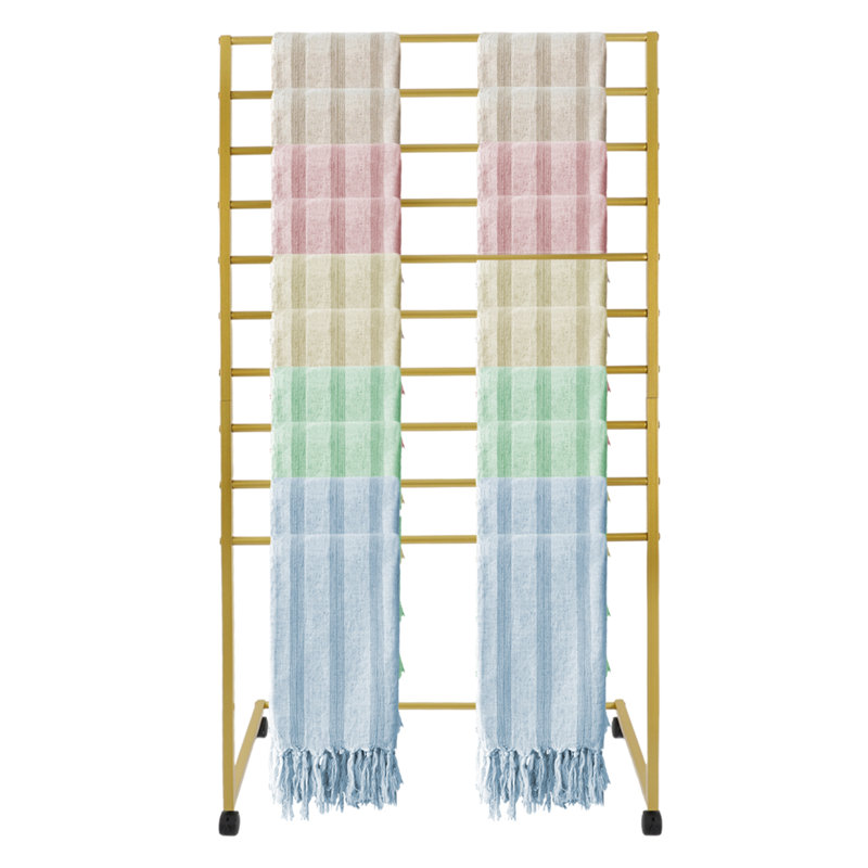 10-Tier Freestanding Metal Scarf Holder Display Rack Organizer
