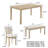 Dining Table Set, Rectangular Seating for 6, Wood, Upholstered Chairs & Bench, Dining Room-215080350-215080349-215080351
