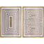 «Mid-Century Geometric Square Pattern Abstract Shapes», 2 pièces sur toile-99016045-99016044