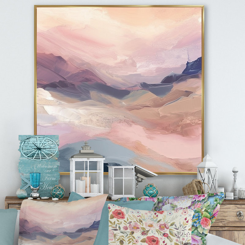 Pastel Countryside Beauty - reproduction sur toile, 36" H x 36" W, Cadre flottant doré