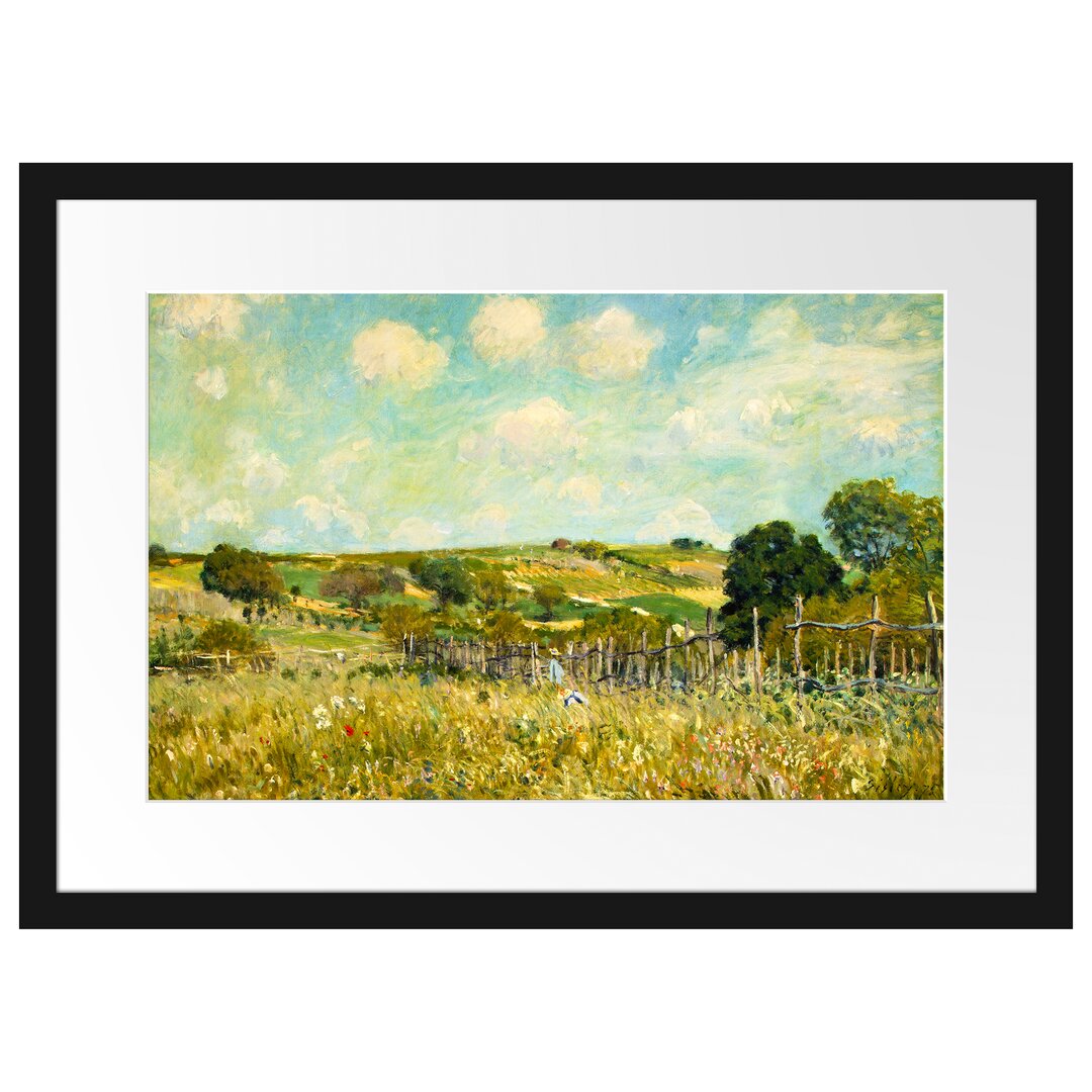 Gerahmtes Leinwandbild Meadow von Alfred Sisley