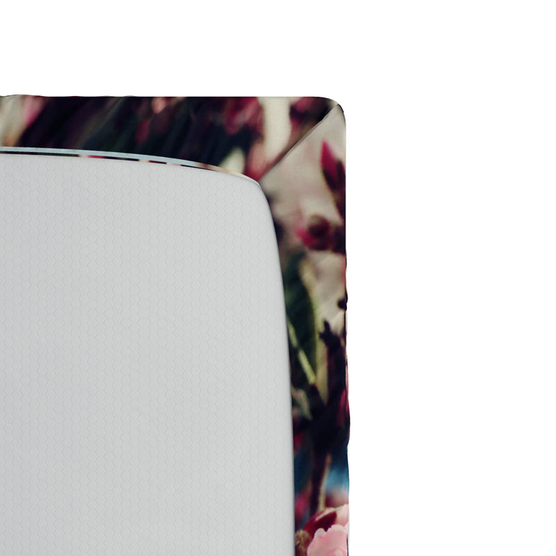 Microfiber Floral Fitted Sheet, Twin Fitted Sheet