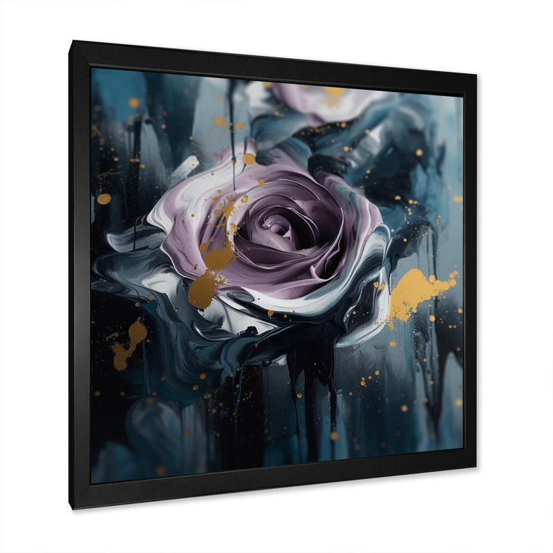 Mauve rose symphonie - impression, Cadre photo noir, H 16 po x l 16 po x P 1 po
