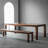 Modern simple rectangular solid wood table-109663268