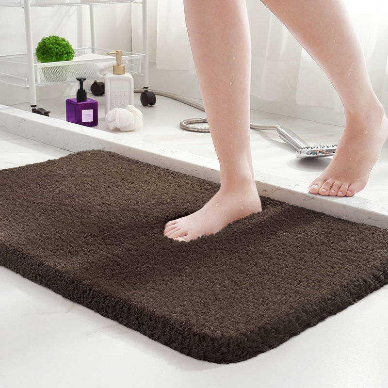 Non-Slip Bath Rug, Dark Brown, 59" L x 24" W