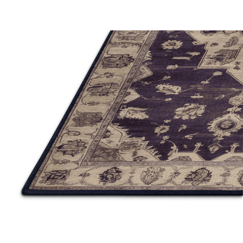 Tapis mauve lavable à la machine, Carré 5 pi