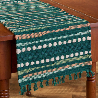 Rainforest Chindi Green Table Runner 13"