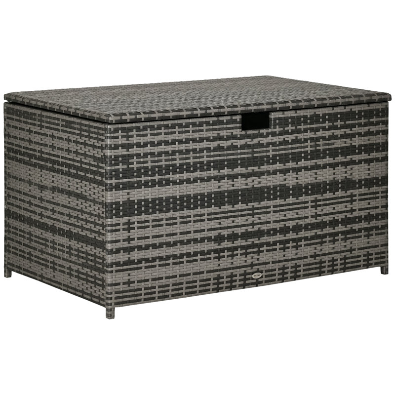 113 Gallon Outdoor Deck Box, Durable Outdoor Storage and Organization Deck Box For Patio Furniture and Supplies, Dark Gray