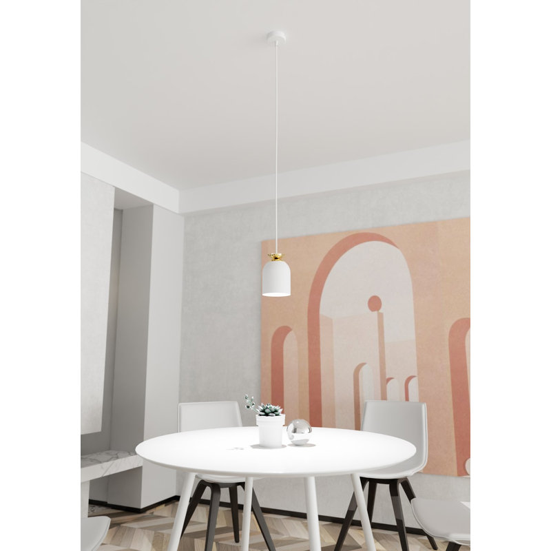 Ahalya 1 - Light Matte Black Pendant, White