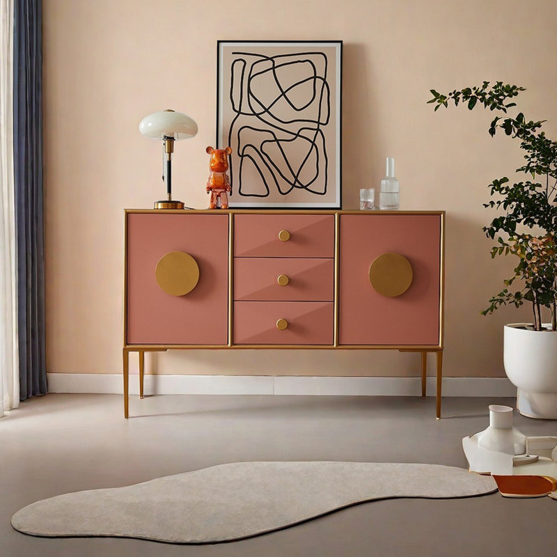 Stylish Adjustable Storage Sideboard, Pink