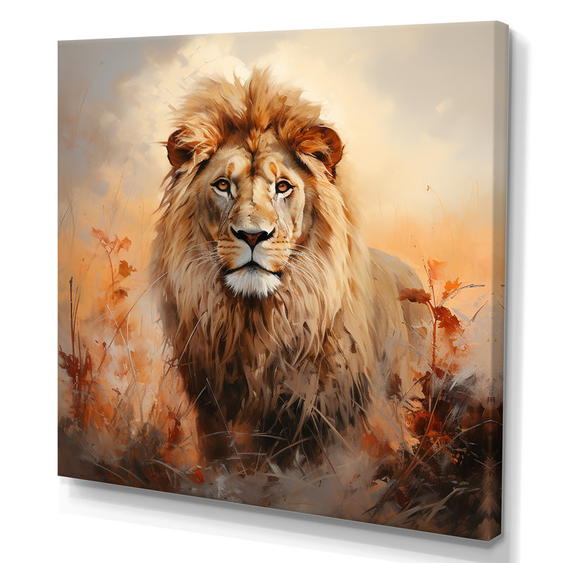 «Lion Savannah Dreams I» sur toile, H 36 po x l 36 po x P 1,5 po, Toile tendue