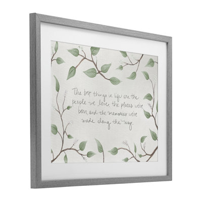 «The Best Things In Life», impression sous verre encadrée, design par SD Graphics Studio